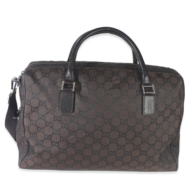 Vintage Brown GG Nylon Weekender Duffle Bag