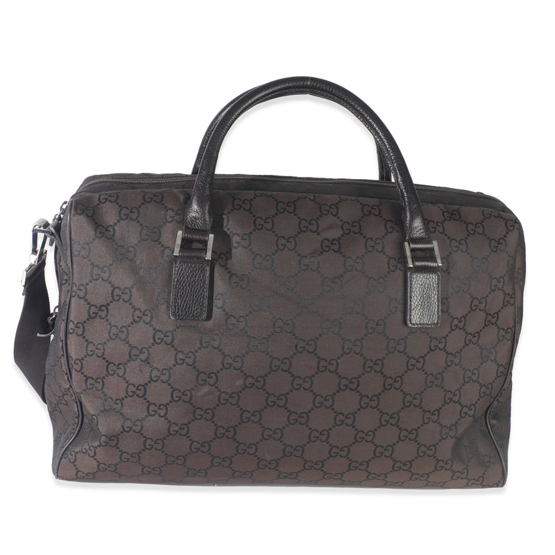 Vintage Brown GG Nylon Weekender Duffle Bag