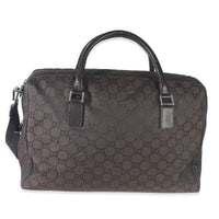 Vintage Brown GG Nylon Weekender Duffle Bag