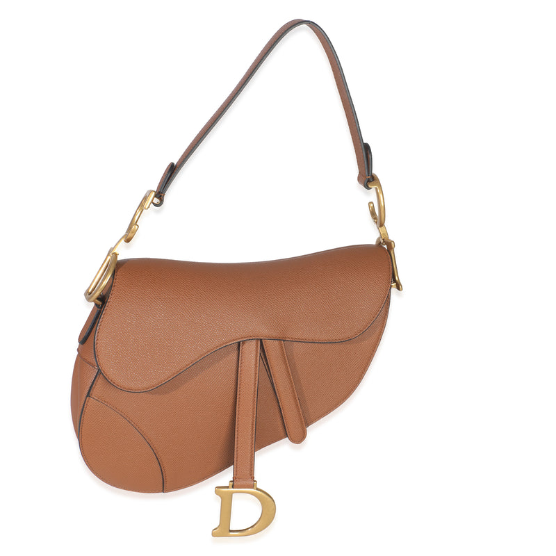Golden Saddle Grained Calfskin Medium Saddle