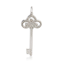 Tiffany & Co. Platinum Diamond Fleur De Lis Key Pendant pv