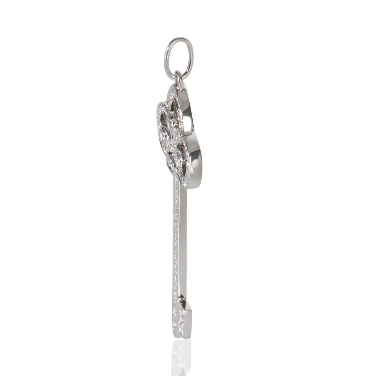 Tiffany & Co. Platinum Diamond Fleur De Lis Key Pendant sv