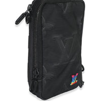 Louis Vuitton Black Nylon Monogram 2054 Double Phone Pouch Handbag pv