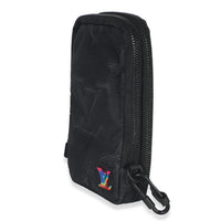 Louis Vuitton Black Nylon Monogram 2054 Double Phone Pouch Handbag sv