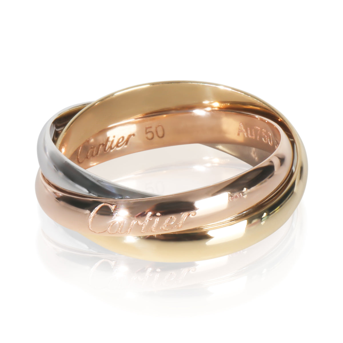 Cartier 3 Tone Gold  Small Model Trinity Ring fv