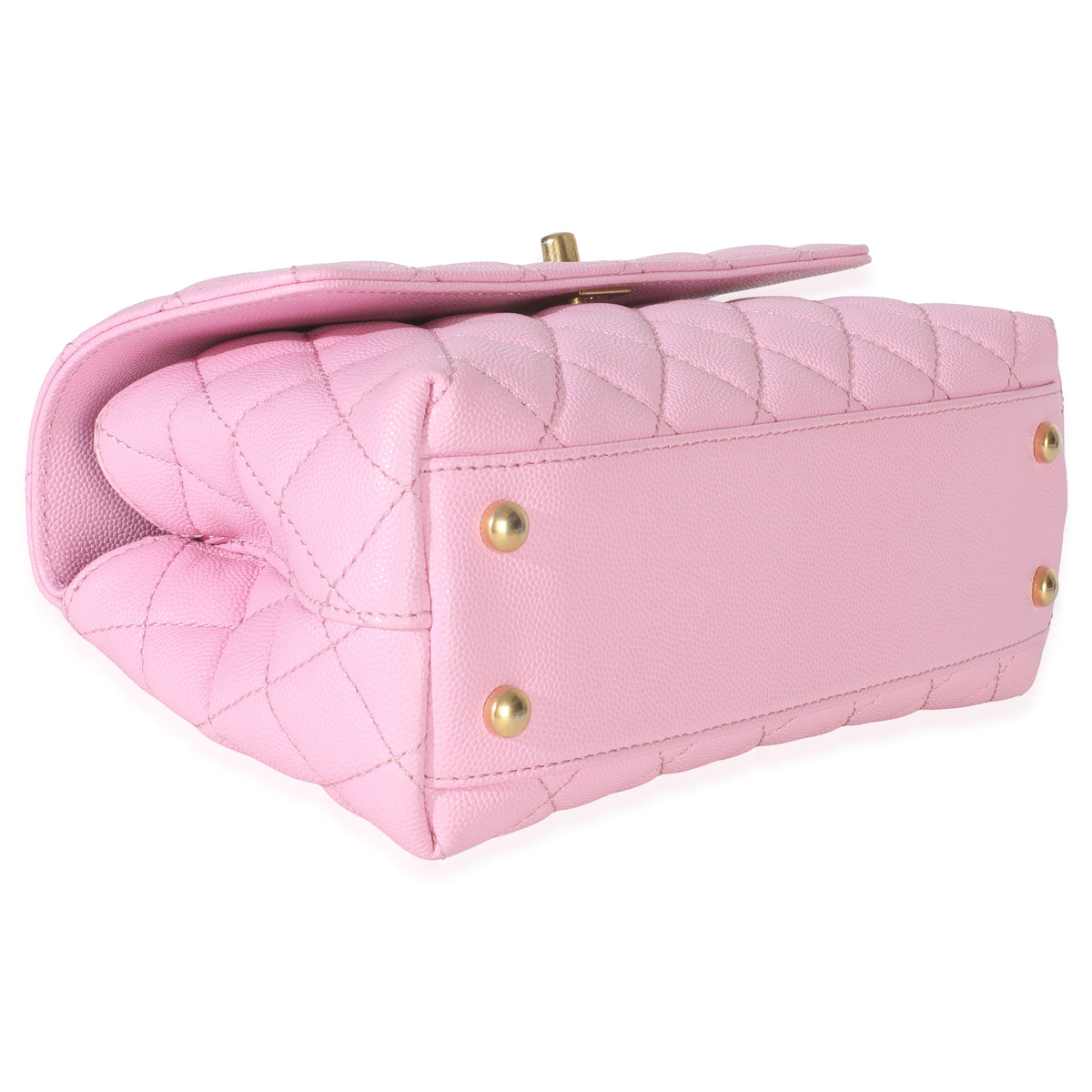 Chanel Pink Quilted Caviar Small Coco Chain Handle Handbag Handbag clasp