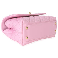 Chanel Pink Quilted Caviar Small Coco Chain Handle Handbag Handbag clasp