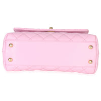 Chanel Pink Quilted Caviar Small Coco Chain Handle Handbag Handbag stamp