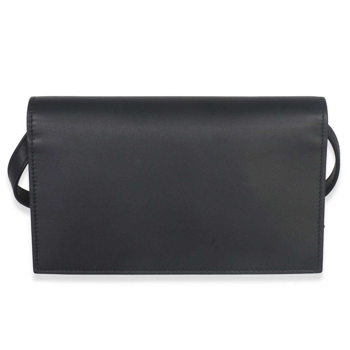 Gucci Black Smooth Calfskin Interlocking G Wallet On Strap Handbag bv