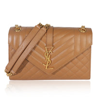 Caramel Grain De Poudre Mixed Triquilt Small Monogram Satchel