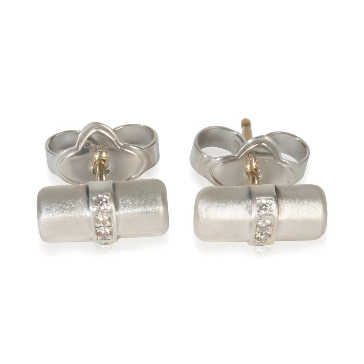 Sterling Silver Diamond Lexington Bar Stud Earrings
