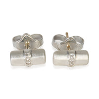 Sterling Silver Diamond Lexington Bar Stud Earrings