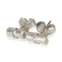 Sterling Silver Diamond Lexington Bar Stud Earrings