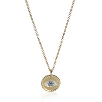 Yellow Gold Sapphire and Diamond Cable Collectibles Evil Eye Pendan