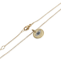 Yellow Gold Sapphire and Diamond Cable Collectibles Evil Eye Pendan