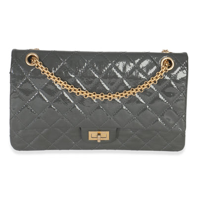 Grey Quilted Patent 2.55 Reissue 266 Flap Bag