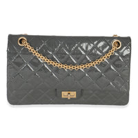 Grey Quilted Patent 2.55 Reissue 266 Flap Bag