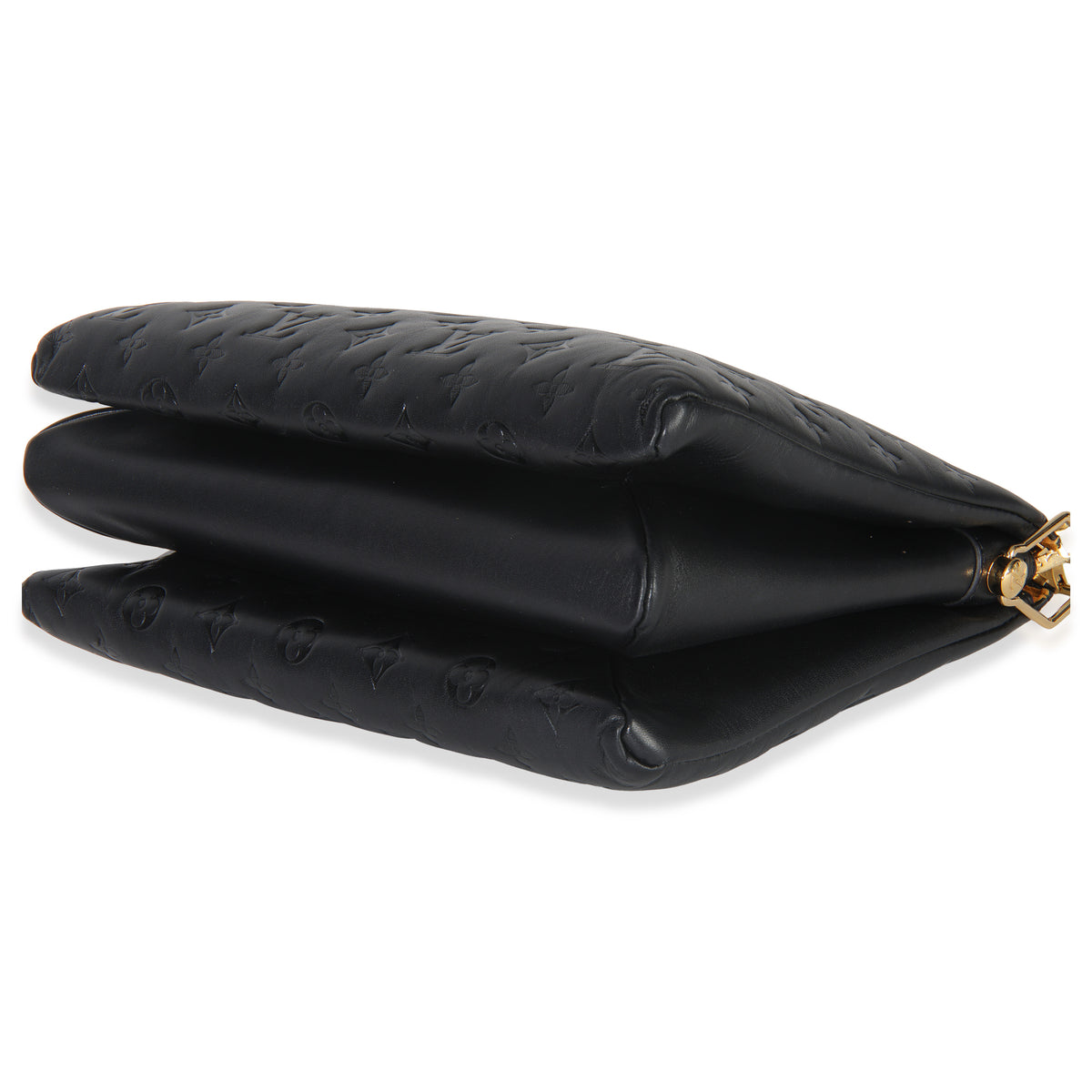 Black Monogram Embossed Lambskin Coussin MM