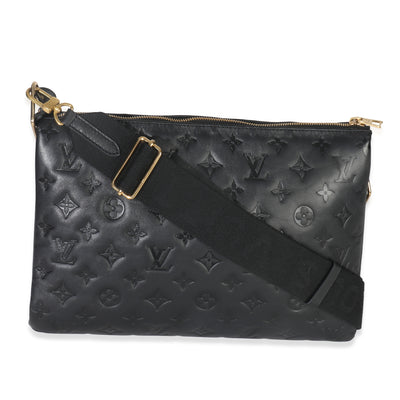 Black Monogram Embossed Lambskin Coussin MM