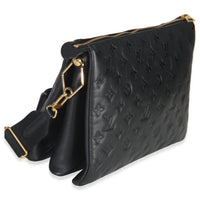 Black Monogram Embossed Lambskin Coussin MM