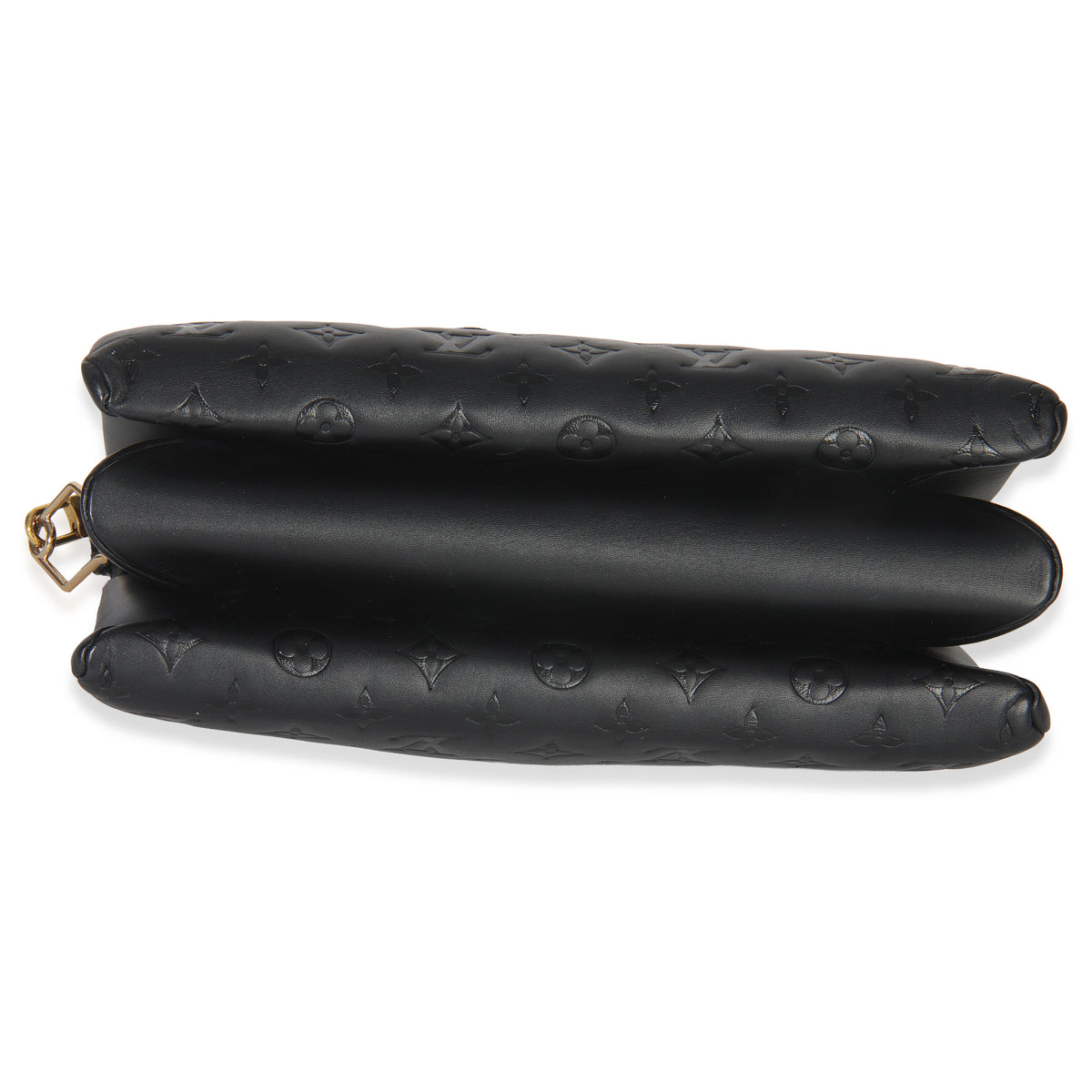 Black Monogram Embossed Lambskin Coussin MM