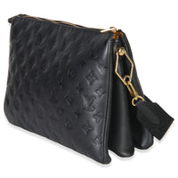 Black Monogram Embossed Lambskin Coussin MM