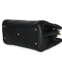 Gucci Black Matelasse Calfskin Small Marmont Top Handle Tote Handbag box