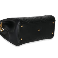 Gucci Black Matelasse Calfskin Small Marmont Top Handle Tote Handbag clasp