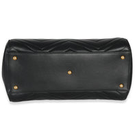 Gucci Black Matelasse Calfskin Small Marmont Top Handle Tote Handbag stamp
