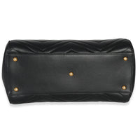 Gucci Black Matelasse Calfskin Small Marmont Top Handle Tote Handbag stamp