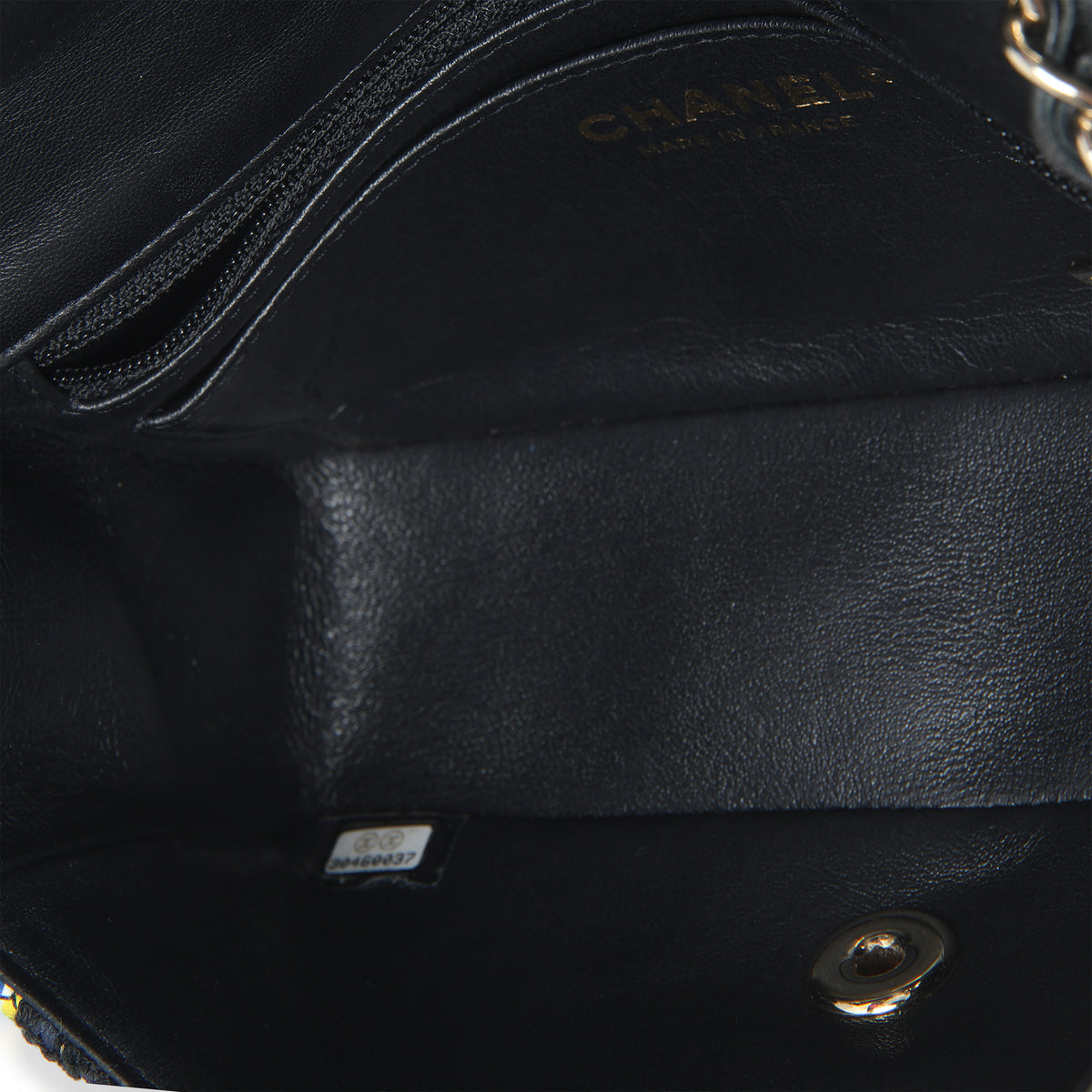 Black Multicolor Quilted Tweed Mini Rectangular Flap Bag