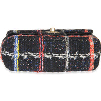 Black Multicolor Quilted Tweed Mini Rectangular Flap Bag
