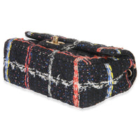 Black Multicolor Quilted Tweed Mini Rectangular Flap Bag