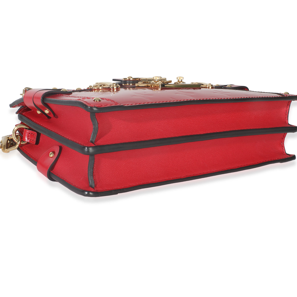 Louis Vuitton Cherry Monogram Vernis Trunk Clutch Bag Handbag clasp
