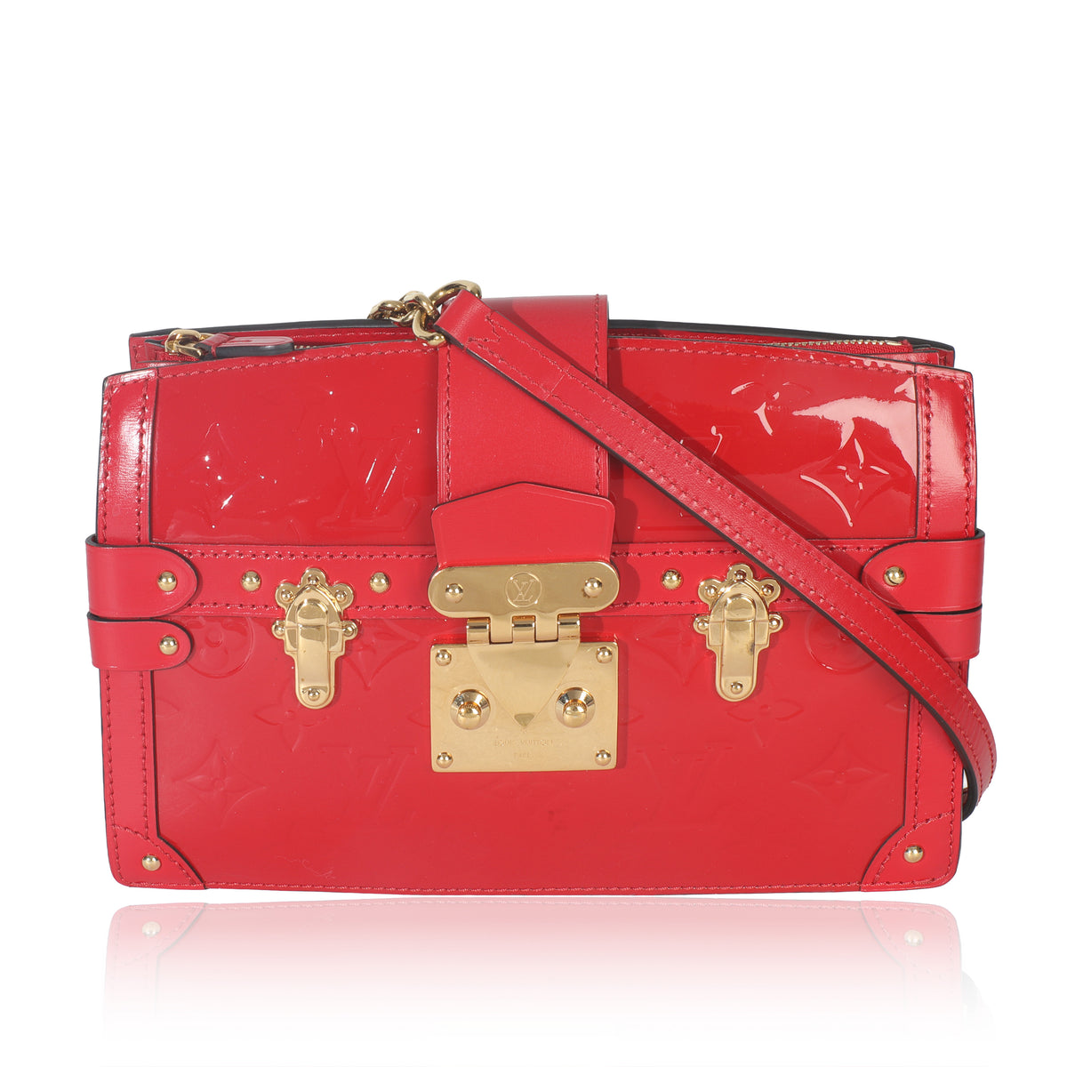 Louis Vuitton Cherry Monogram Vernis Trunk Clutch Bag Handbag fv