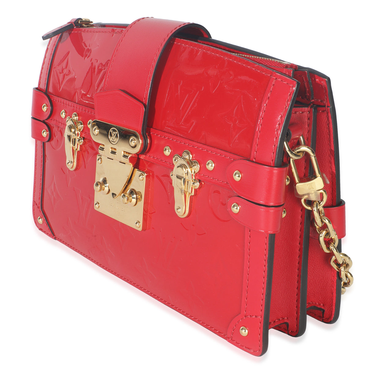 Louis Vuitton Cherry Monogram Vernis Trunk Clutch Bag Handbag sv