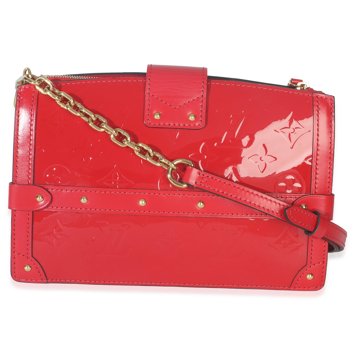 Cherry Monogram Vernis Trunk Clutch Bag