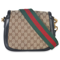 Black Beige GG Canvas Medium Lady Web Shoulder Bag