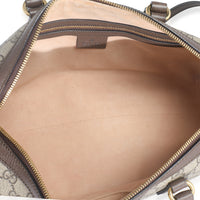Beige GG Monogram Canvas Web Medium Ophidia Boston Bag