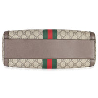 Beige GG Monogram Canvas Web Medium Ophidia Boston Bag