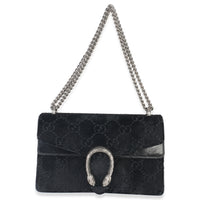 Gucci Black GG Embossed Velvet Small Dionysus Chain Bag Handbag av