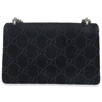 Gucci Black GG Embossed Velvet Small Dionysus Chain Bag Handbag bv