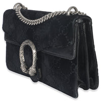 Gucci Black GG Embossed Velvet Small Dionysus Chain Bag Handbag sv