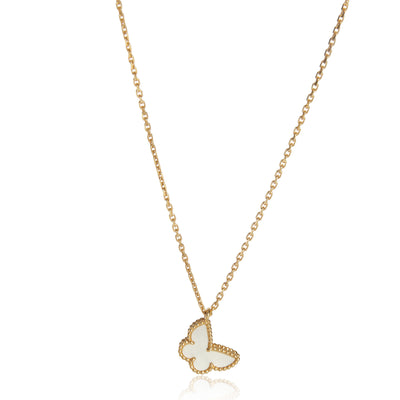 Yellow Gold Mother Of Pearl Sweet Butterflies Pendant