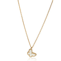 Yellow Gold Mother Of Pearl Sweet Butterflies Pendant