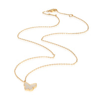Yellow Gold Mother Of Pearl Sweet Butterflies Pendant
