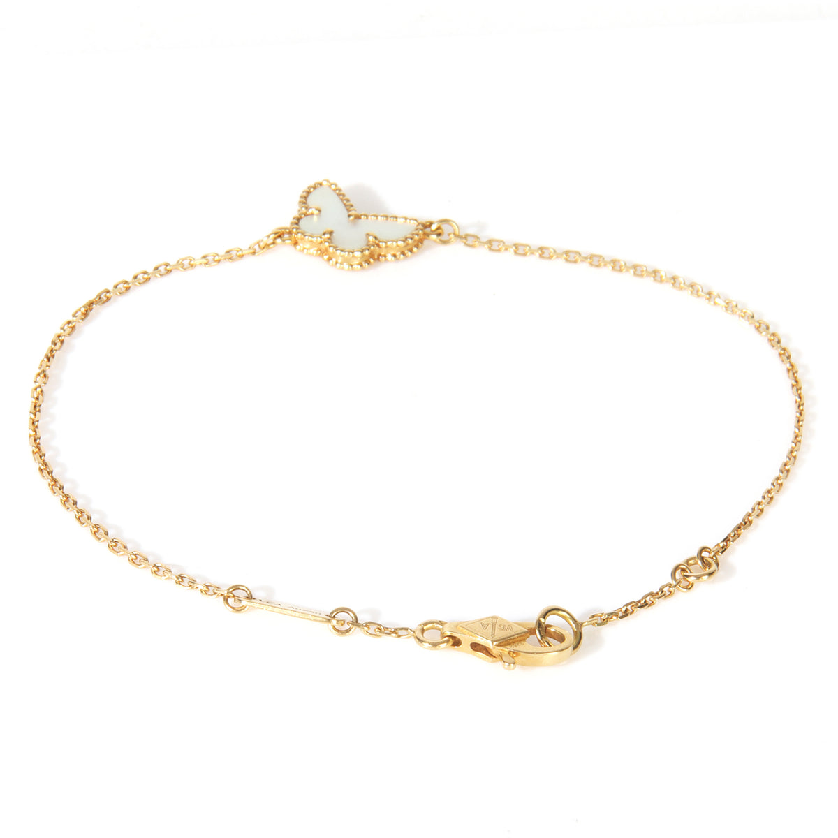 Yellow Gold Mother Of Pearl Sweet Butterflies Bracelet