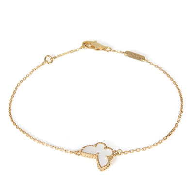Yellow Gold Mother Of Pearl Sweet Butterflies Bracelet