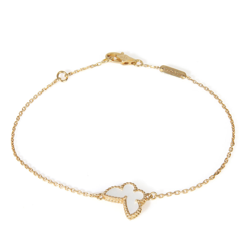 Yellow Gold Mother Of Pearl Sweet Butterflies Bracelet