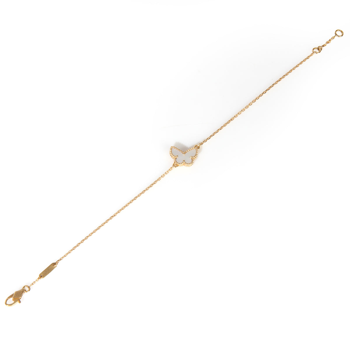 Yellow Gold Mother Of Pearl Sweet Butterflies Bracelet